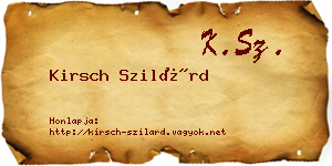Kirsch Szilárd névjegykártya